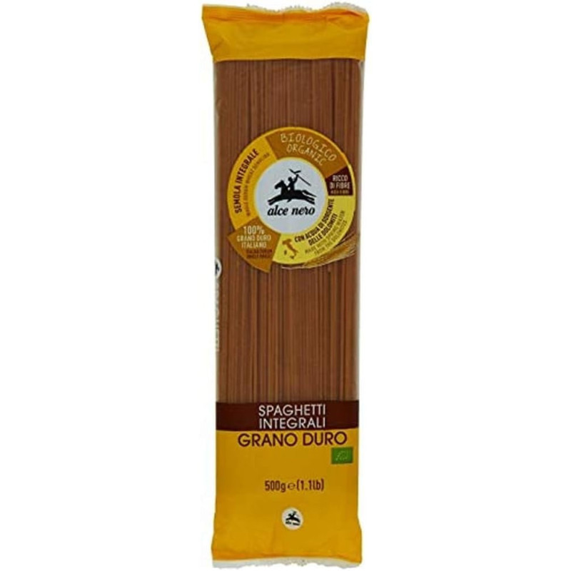 Alce Nero Organic Whole Durum Wheat Spaghetti, 500 Gram