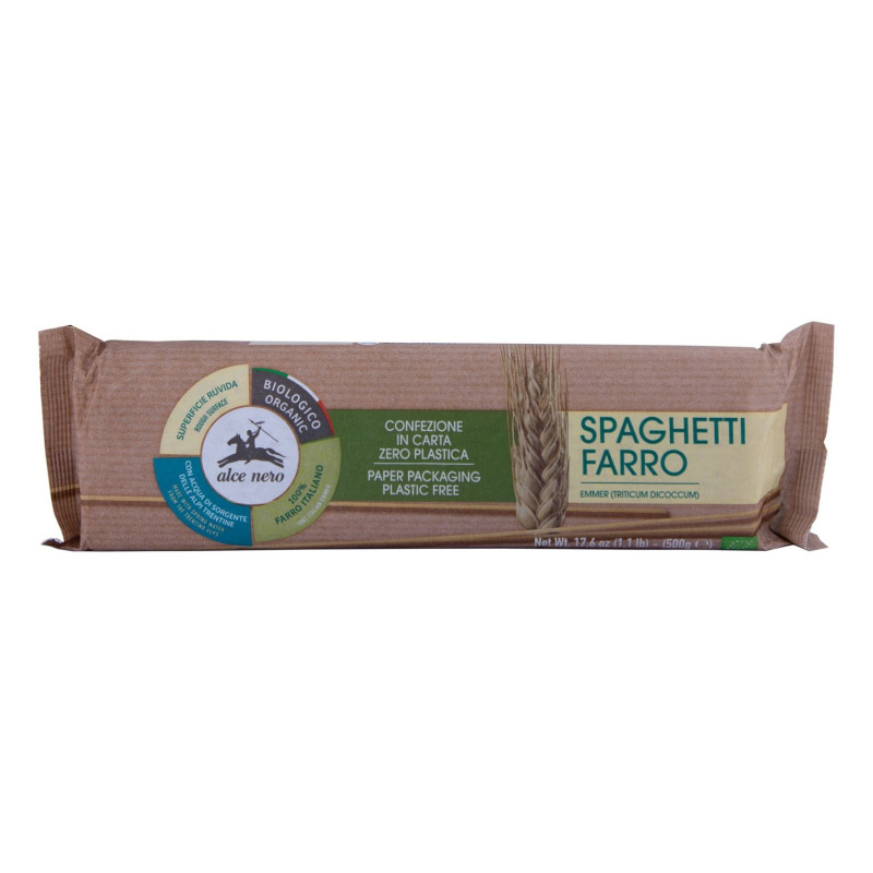 Alce Nero Organic Whole Spelt Farro Spaghetti, 500 G