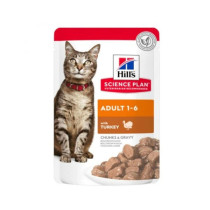 Hill's Science Plan Adult Wet Cat Food Turkey Pouches, 12 pack , 85g Each
