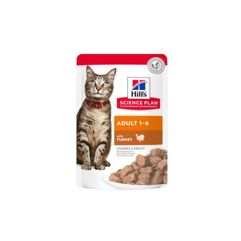 Hill's Science Plan Adult Wet Cat Food Turkey Pouches, 12 pack , 85g Each
