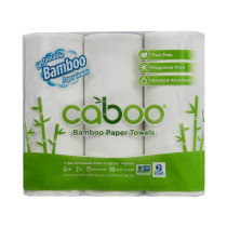 Caboo Organic Roll Bamboo Paper Towel, 6 Pack 75 Sheet