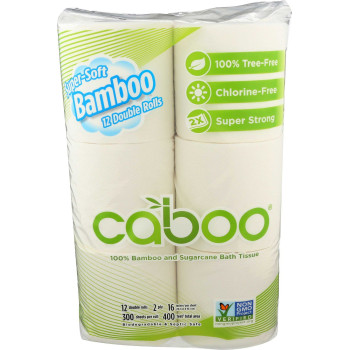 Caboo Bamboo Bath Tissue, 12 Double Rolls, 2 Ply