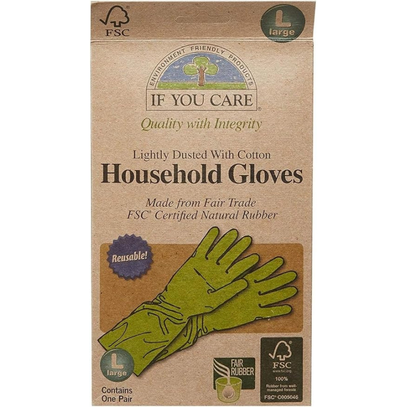 If You Care Organic Household Gloves, Reusable, Large
