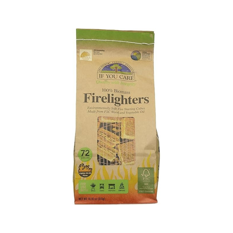 If You Care Organic Wood Firelighters Bag, 72 Pieces