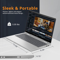 Hp Envy X360 14-ES0033DX 2 In 1 Laptop, Intel Core i7-1355U,16GB DDR4 RAM, 1TB SSD 14 Inch FHD IPS Touch Display, Intel Iris Xe Graphics, Windows 11, English Keyboard, Silver