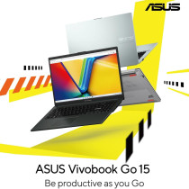Asus Vivobook Go 15 E1504GA-NJ084W, Slim Laptop, I3-N305 8GB, 256G UFS 2.1 SSD, Intel Uma, Windows 11 Home, 15.6-Inch, HD Webcam, Chiclet-Eng-Arb-Kb, Silver