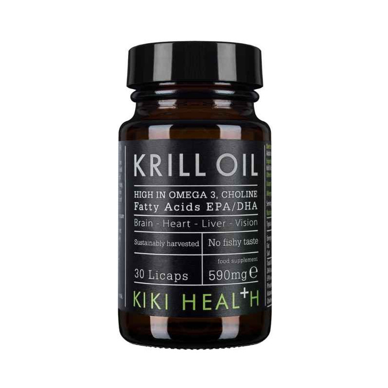 Kiki Health Brain, Heart, Liver, Vision Krill Oil, 30 Capsules