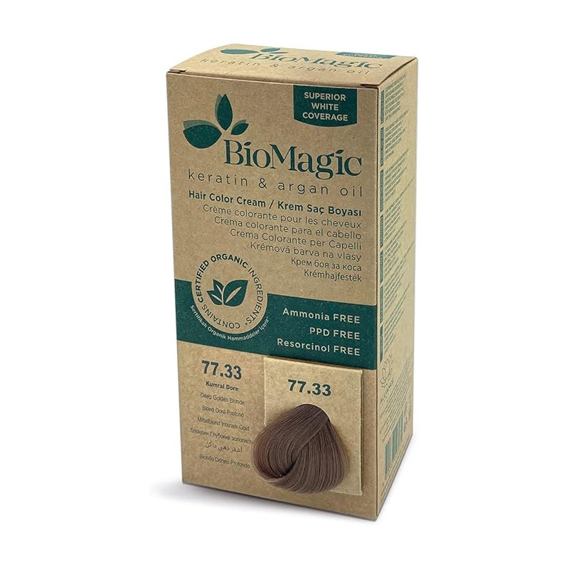 Biomagic Hair Colour Cream 77/33 Deep Golden Blonde, 60Ml