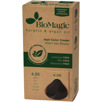 Biomagic Hair Colour Cream 4/00 Brown, 60Ml