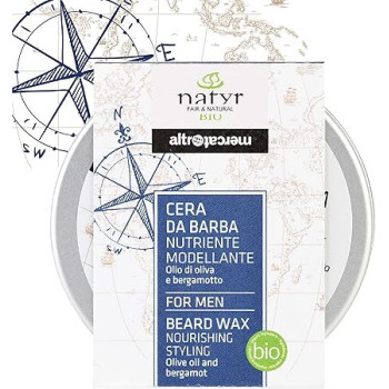 Natyr Organic Beard Wax For Men, 100 Percentage Natural Premium Quality, 50Ml