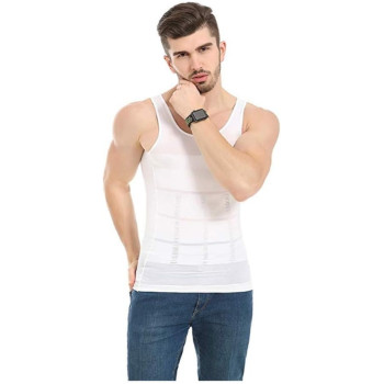 Otherh Men'S Slimming Body Shaper Vest, White, L