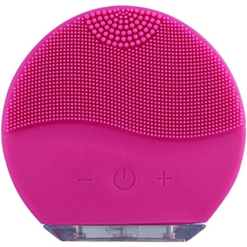 Ultrasonic Silicone Face Cleansing Brush, Gentle Exfoliation And Massage, Pink Colour