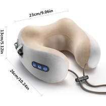 Ltaol Electric Neck Massage Pillow, U Shape Rechargeable Adjustable Dual Movement Breathable Fabric 3D Memory Foam Intelligent Chip Control