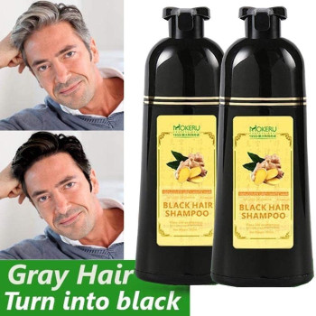 Mokeru Black Hair Shampoo With Ginger Essence, Pack Of 2, 500Ml Each