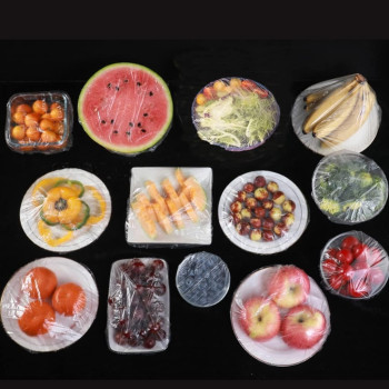 Fresh Keeping Bags Food Cover 100Pcs, Reusable Bowl Covers Stretch Lids For Containers, Elastic Storage Meal Prep Dish Plate Plastic Family Outdoor Picnic Transparent