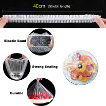 Fresh Keeping Bags Food Cover 100Pcs, Reusable Bowl Covers Stretch Lids For Containers, Elastic Storage Meal Prep Dish Plate Plastic Family Outdoor Picnic Transparent