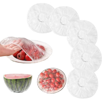 Fresh Keeping Bags Food Cover 100Pcs, Reusable Bowl Covers Stretch Lids For Containers, Elastic Storage Meal Prep Dish Plate Plastic Family Outdoor Picnic Transparent