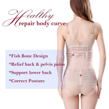 3 In 1 Postpartum Girdle Support Recovery Belly Band Corset Wrap Body Shaper For After Birth Postnatal C-Section Waist Pelvis Shapewear Wrap Girdle Support Band Belt Body Shaper, XXl