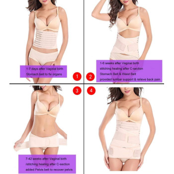 3 In 1 Postpartum Girdle Support Recovery Belly Band Corset Wrap Body Shaper For After Birth Postnatal C-Section Waist Pelvis Shapewear Wrap Girdle Support Band Belt Body Shaper, XXl