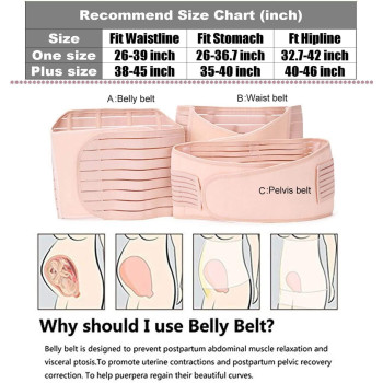 3 In 1 Postpartum Girdle Support Recovery Belly Band Corset Wrap Body Shaper For After Birth Postnatal C-Section Waist Pelvis Shapewear Wrap Girdle Support Band Belt Body Shaper, XXl