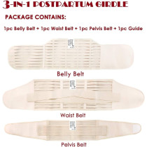 3 In 1 Postpartum Girdle Support Recovery Belly Band Corset Wrap Body Shaper For After Birth Postnatal C-Section Waist Pelvis Shapewear Wrap Girdle Support Band Belt Body Shaper, XXl