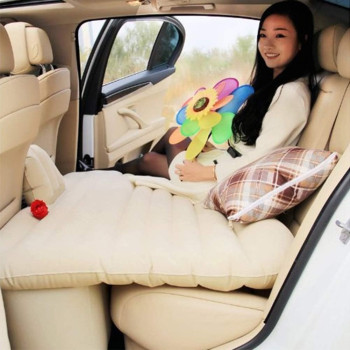 Car Travel Bed, Suv Air Mattresses Inflatable For Camping Children Rear Double Adjustable Sleeping Pad Airbed Seat Cover Cushion Flocking Cloth Mvp With Pump