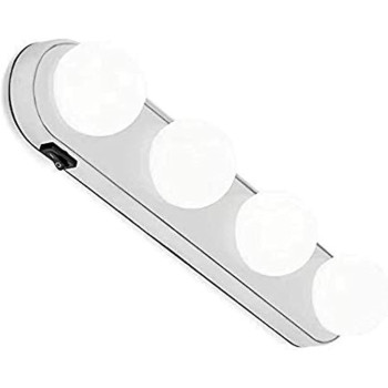 4 Bulb Led Makeup Mirror Light Suction Cup Installation Dressing Table Vanity Light Bathroom Wall Lamp