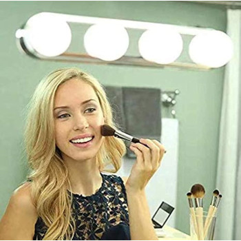 4 Bulb Led Makeup Mirror Light Suction Cup Installation Dressing Table Vanity Light Bathroom Wall Lamp