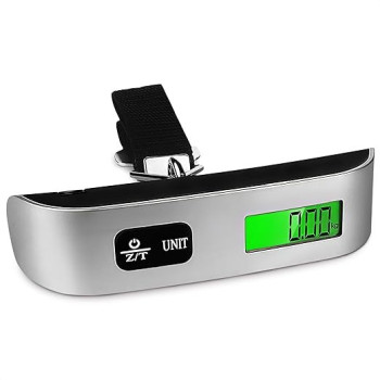 Luggage Scale, Digital Handheld Portable Hanging Baggage Scale For Travel, Suitcase Weight Scale With Rubber Paint Handle, Backlight Lcd Display, Temperature Sensor, 110Lb/50Kg, Battery Included