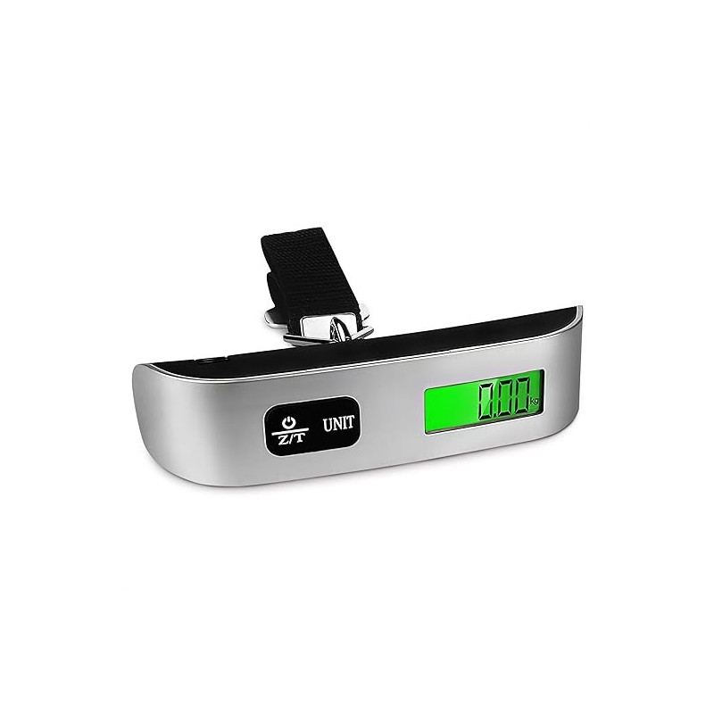 Luggage Scale, Digital Handheld Portable Hanging Baggage Scale For Travel, Suitcase Weight Scale With Rubber Paint Handle, Backlight Lcd Display, Temperature Sensor, 110Lb/50Kg, Battery Included
