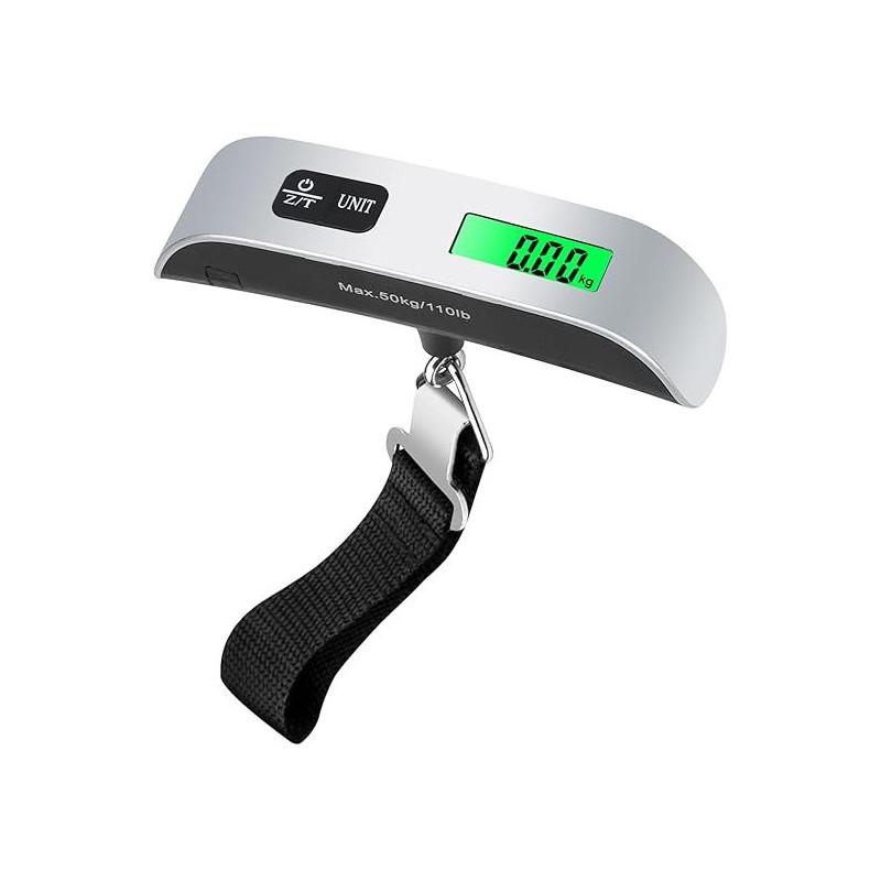 Vigind Digital Luggage Scale, Suitcase Scale With Temperature Sensor And 110 Pound Capacity Hanging Luggage Weight Scale For Travel, Battery Included