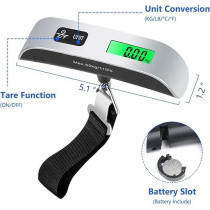 Vigind Digital Luggage Scale, Suitcase Scale With Temperature Sensor And 110 Pound Capacity Hanging Luggage Weight Scale For Travel, Battery Included