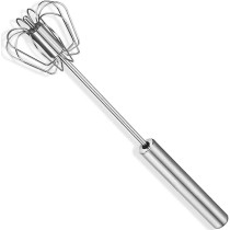 Exv Stainless Steel Semi-Automatic Egg Whisk 12 Inch, Hand Push Egg Beater Mixer Blender For Kitchen Cooking