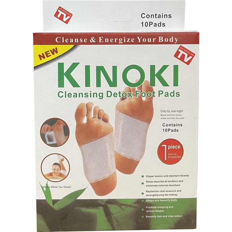 Kinoki Detox Foot Pads, Cleanse And Energize Your Body, 10 Pads