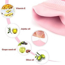 Reusable Silicone Socks And Glove Set For Dry Cracked Skin, Pink