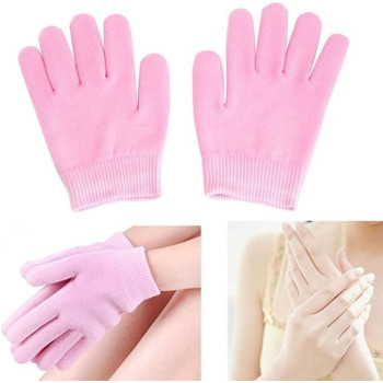 Reusable Silicone Socks And Glove Set For Dry Cracked Skin, Pink