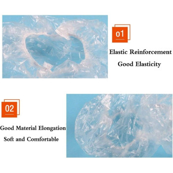 Smilee Hotsuae Shower Cap Disposable, Thickening Women Waterproof Shower Caps, Clear, 100 Pcs