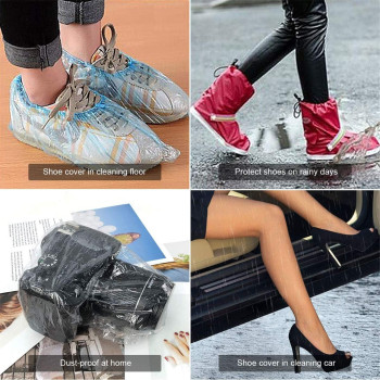 Smilee Hotsuae Shower Cap Disposable, Thickening Women Waterproof Shower Caps, Clear, 100 Pcs