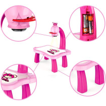 Fahionswanae Child Learning Desk With Smart Projector Kids Painting Table Toy With Light Music Children Educational Tool Drawing Table, Pink