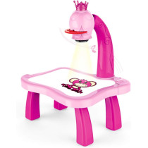 Fahionswanae Child Learning Desk With Smart Projector Kids Painting Table Toy With Light Music Children Educational Tool Drawing Table, Pink