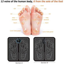 Electric Ems Leg Reshaping Foot Muscle Massage Pulse Relaxation Massager Mat, Black