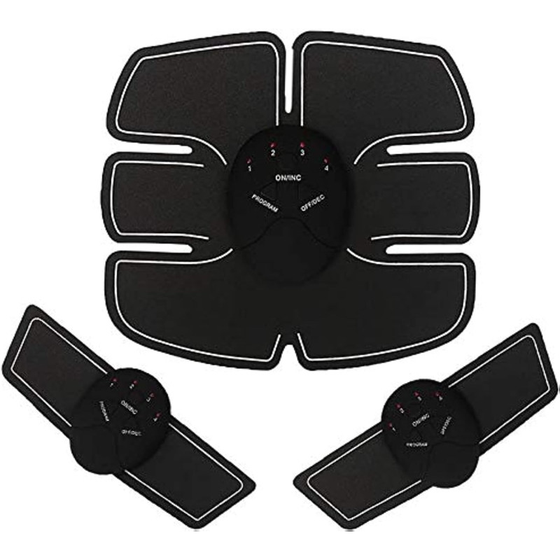 Smart Abs Six Pack Electrical Muscle Training Stimulation Gear Body Shape, Black