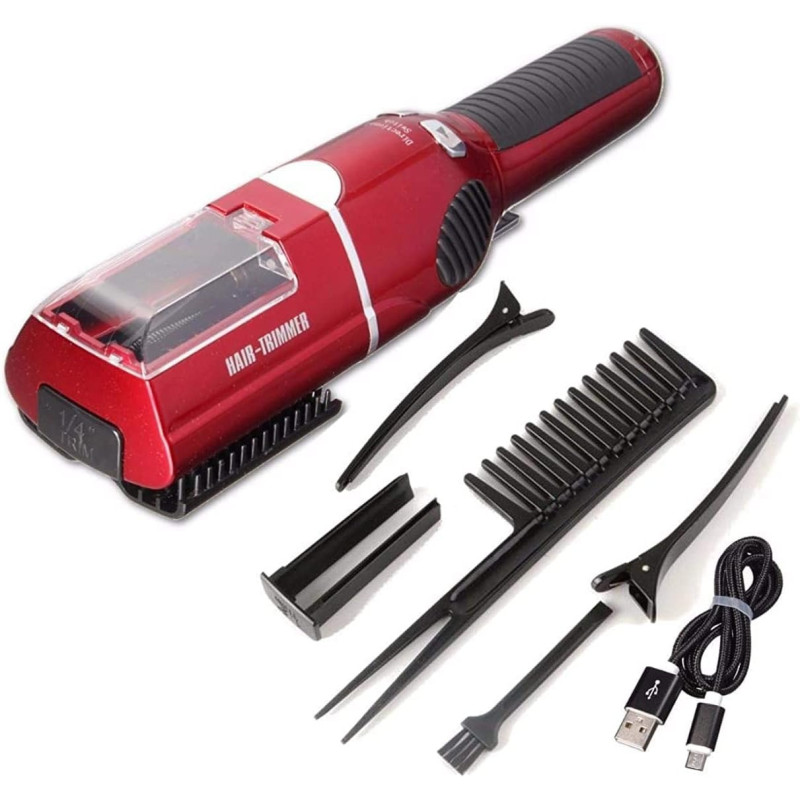 Cordless Split End Hair Trimmer For All Hair Type Trimmer, Black/Red