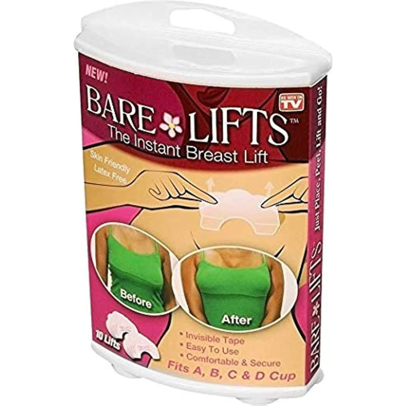 Bare Lifts Instant Breast Lift Support Invisible Bra Adhesive Tape, Light Pink