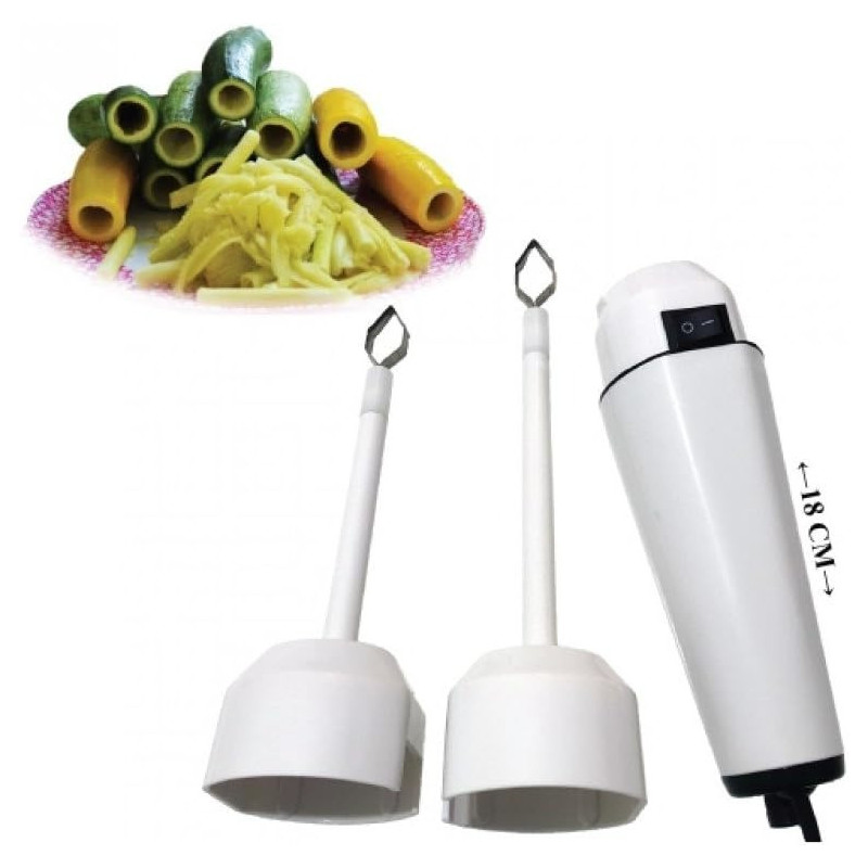 Vegi Drill Electric Corer Drill, Handheld Vegetable Corer For Home Kitchen Utensil, White