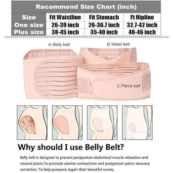 3 In 1 Postpartum Girdle Support Recovery Belly Band Corset Wrap Body Shaper For After Birth Postnatal C-Section Waist Pelvis Shapewear Wrap Girdle Support Band Belt Body Shaper