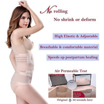 3 In 1 Postpartum Girdle Support Recovery Belly Band Corset Wrap Body Shaper For After Birth Postnatal C-Section Waist Pelvis Shapewear Wrap Girdle Support Band Belt Body Shaper(M)