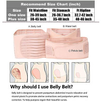 3 In 1 Postpartum Girdle Support Recovery Belly Band Corset Wrap Body Shaper For After Birth Postnatal C-Section Waist Pelvis Shapewear Wrap Girdle Support Band Belt Body Shaper(M)