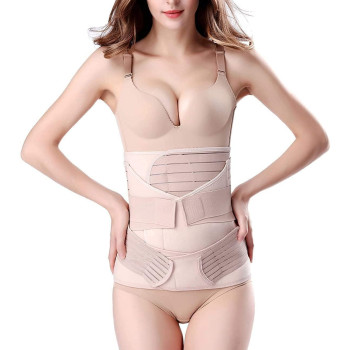 3 In 1 Postpartum Girdle Support Recovery Belly Band Corset Wrap Body Shaper For After Birth Postnatal C-Section Waist Pelvis Shapewear Wrap Girdle Support Band Belt Body Shaper(M)