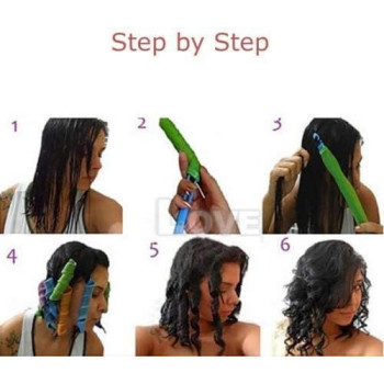 Net2Sale 18 Pcs Magic Hair Curler, Spiral Curler Styling Kit, Long Hair Curlers Curl Leverage Rollers Spiral Tool, Multicolour